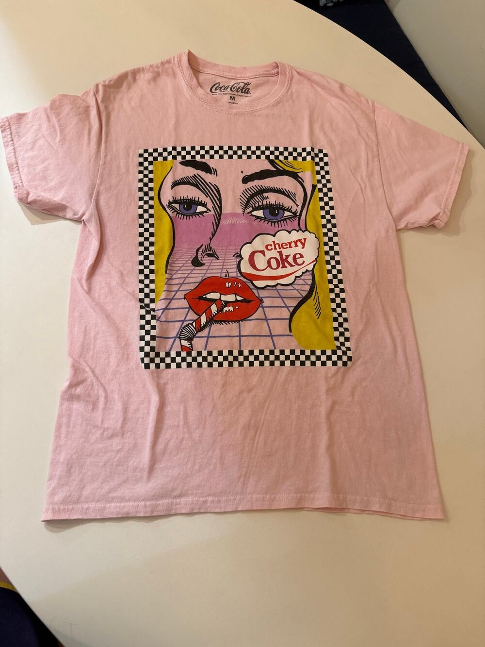 Coca Cola Cherry Coke vintage art pink tshirt